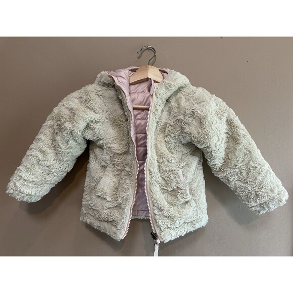 The North Face Reversible Mossbud Swirl Insulated Jacket Pink Toddler Girl 3T - Picture 9 of 12